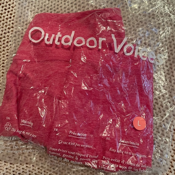 NWT Outdoor Voices Warmup Leggings (3/4 length), Flamingo Pink - Picture 7 of 8